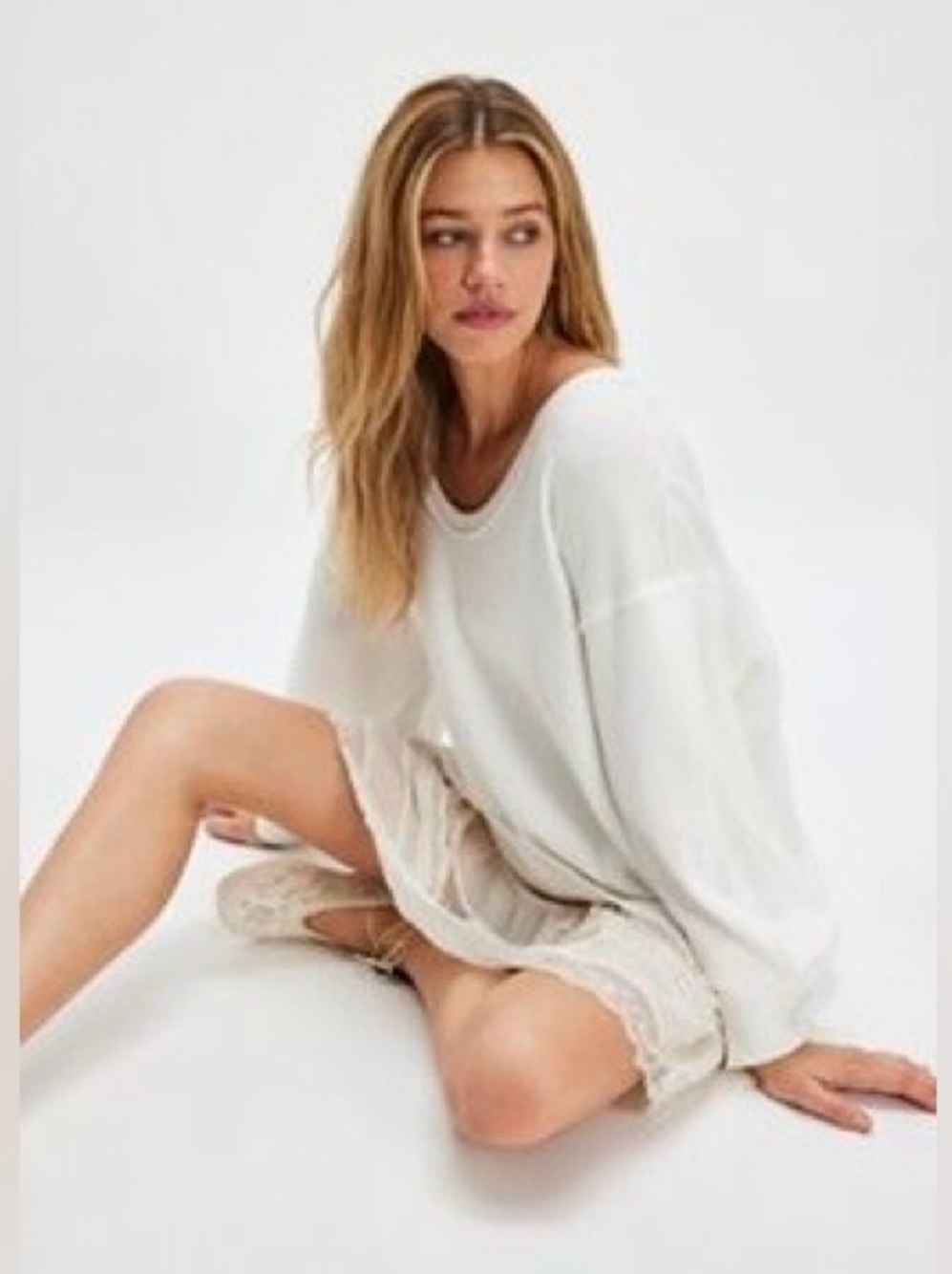NWOT Free People Women’s We The Free Coast 2 Coast Thermal, Clean Ivory, Size: L